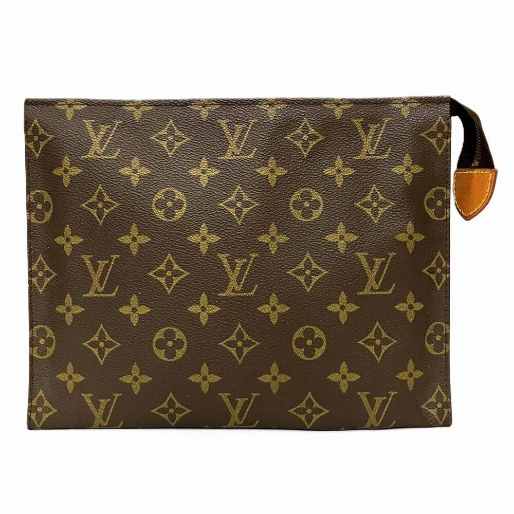 LOUIS VUITTON Brown Monogram Canvas Pochette Clutch Bag
